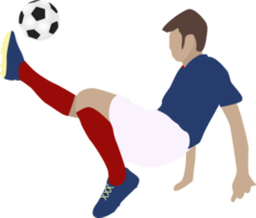 Cartoon football soccer player man in action png