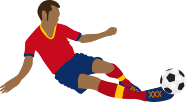 Cartoon football soccer player man in action png