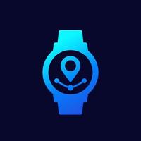 icono de reloj gps para web vector