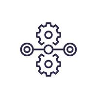 streamline process line icon with gears vector