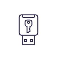 usb stick security key line icon vector