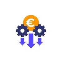 flujo de caja, icono de gestión de dinero con euro vector