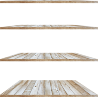 collection of wooden shelves on an isolated white background, Objects with Clipping Paths for design work png