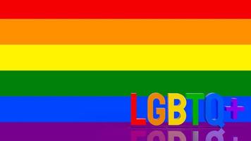 el texto lgbtq multicolor para la representación 3d del concepto transgénero foto
