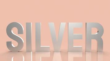 The silver text  for background business content 3d rendering photo