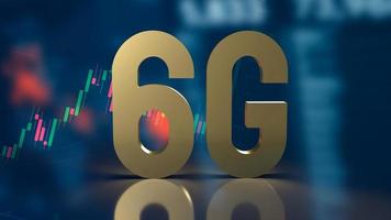 gold 6g on business background for technology  concept 3d rendering photo