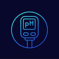 ph meter line vector icon
