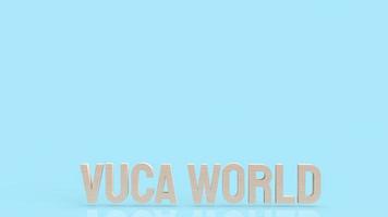 The vuca world  wood text for abstract background concept 3d rendering photo