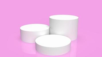 The white podium on pink background for present or advertising concept 3d rendering photo