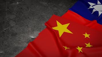 The Chinese and Taiwan flag for business or document concept 3d rendering photo