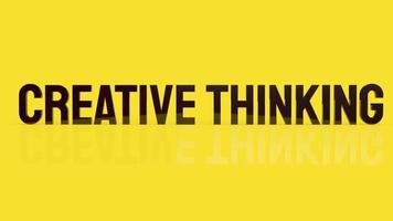 The  creative thinking word on yellow background for idea concept 3d rendering photo