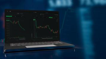 notebook and chart for business concept  3d rendering photo
