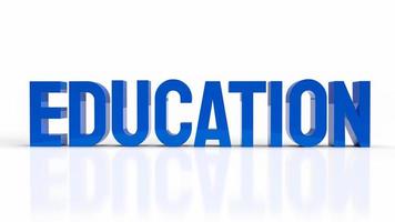 blue text on white background for education concept 3d rendering photo