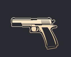 pistola semiautomática, ilustración vectorial de pistola vector