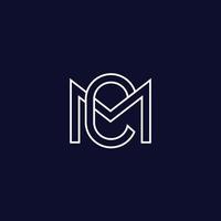 logotipo de letras cm, diseño de monograma de línea vector