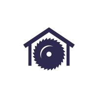 sawmill icon on white, vector