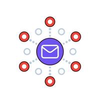 icono de marketing por correo electrónico para web vector