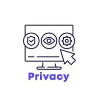 privacy control and security line icon vector