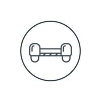 hoverboard icon on white, linear vector