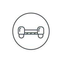 hoverboard icon on white, linear vector