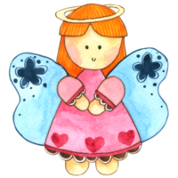 acquerello carino cartone animato angelo png