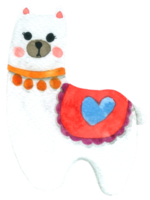 Alpaca cartoon cute watercolor png