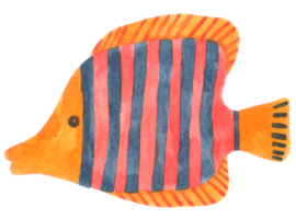 poisson dessin animé mignon aquarelle png