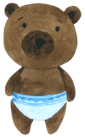 aquarela fofa de desenho de urso png