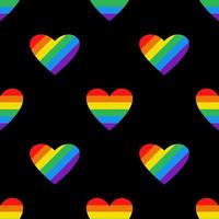 Vector Vector LGBT pattern with pride hearts. Hearts in rainbow color. Seamless pattern. Pride month. LGBTQ.