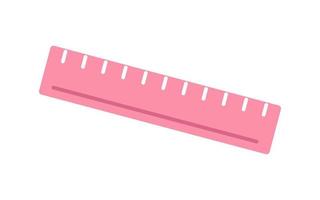 Vector pink ruler. Cute school ruler - measurement scale tool. Back to school.