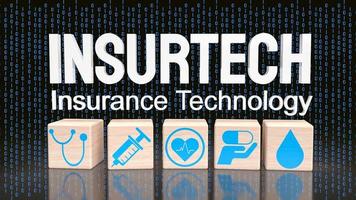The insurtech word on digital background  for technology concept 3d rendering photo