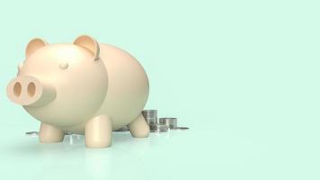 The piggy bank and coins for business or saving concept 3d rendering photo