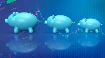 three piggy bank for saving or business concept 3d rendering photo