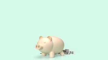 The piggy bank and coins for business or saving concept 3d rendering photo