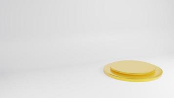 The gold stage on white background for present product 3d rendering photo