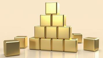 The  gold  pyramid  for abstract  background concept 3d rendering. photo