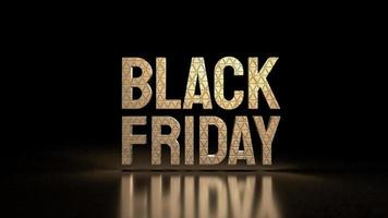 Black Friday gold text for offer or promotion shopping concept  3d rendering photo