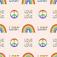 LGBT seamless pattern. Vector LGBT pattern with pride elements. Colorful.