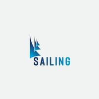 Abstract, simple and elegant sailing boat vector logo design