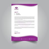 Colorful abstract minimal letterhead design vector template in A4 size