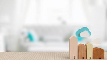 home and cloud for smart home  technology concept 3d rendering photo