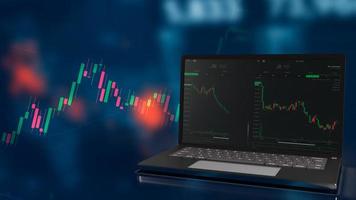 notebook and chart for business concept  3d rendering photo