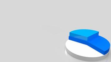 pie chart blue and white for business concept 3d rendering photo