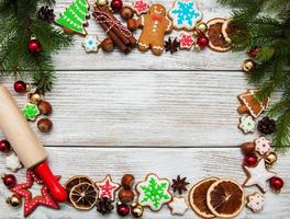Christmas ginger and honey colorful cookies photo