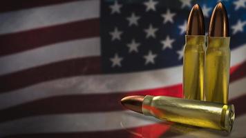 The bullet on Usa flag for law or crime concept 3d rendering photo