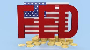 The red fed  and Usa flag for business concept 3d rendering photo