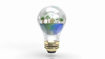 The earth in Light bulb for eco concept 3d rendering. photo