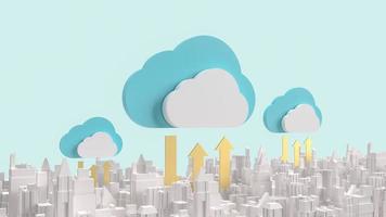 The cloud and building city for communication technology content 3d rendering. photo