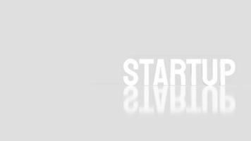 The  startup white text for business concept 3d rendering photo