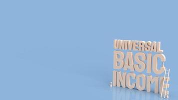 The Ubi or  Universal Basic Income is a government program in which every adult citizen receives a set amount of money regularly 3d rendering photo